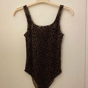 Topshop velvet leopard bodysuit